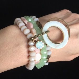 Four Layer Beaded Charm Bracelet